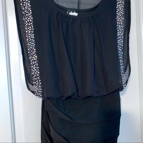 Black Dress with sequins (Deb) - Picture 3 of 4